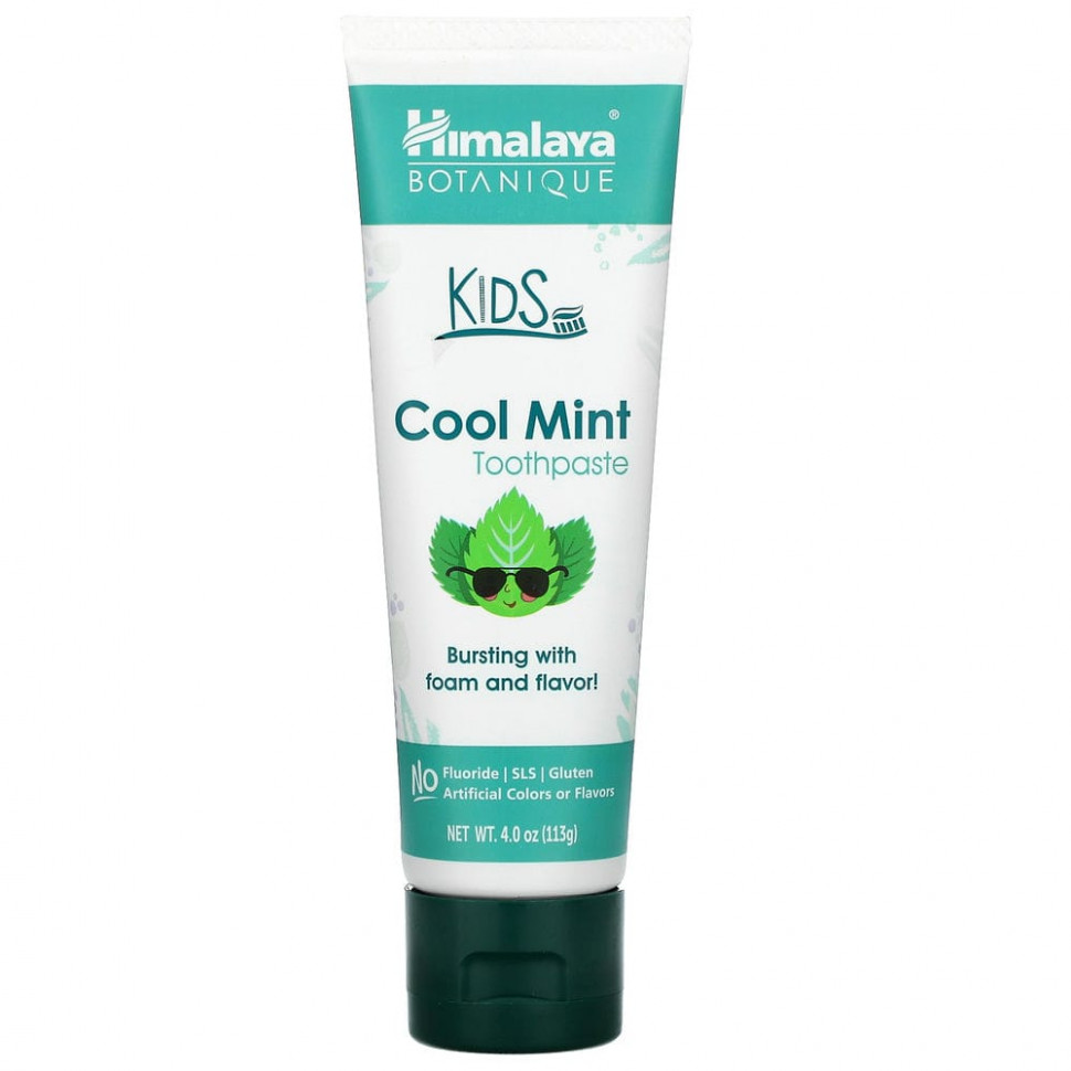   Himalaya, Botanique, Kids Toothpaste, Cool Mint, 4.0 oz (113 ml)    -     -,    