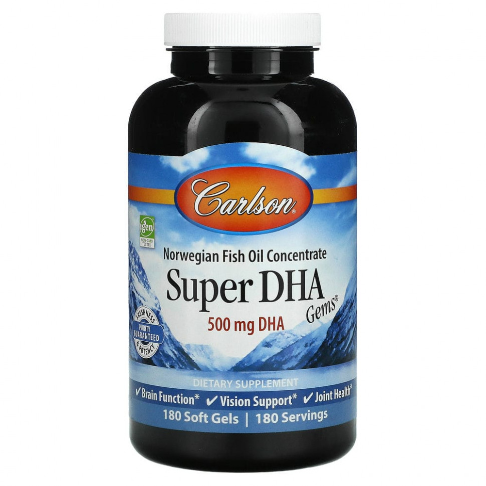   Carlson Labs, Super-DHA Gems, 500 , 180      -     -,    