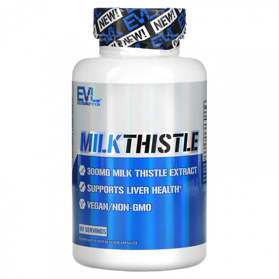   EVLution Nutrition, Milk Thistle, 300 mg, 60 Veggie Capsules    -     -,    