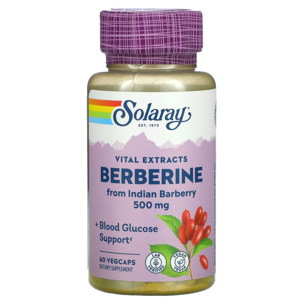   Solaray, Berberine, 500mg, 60 VegCaps    -     -,    