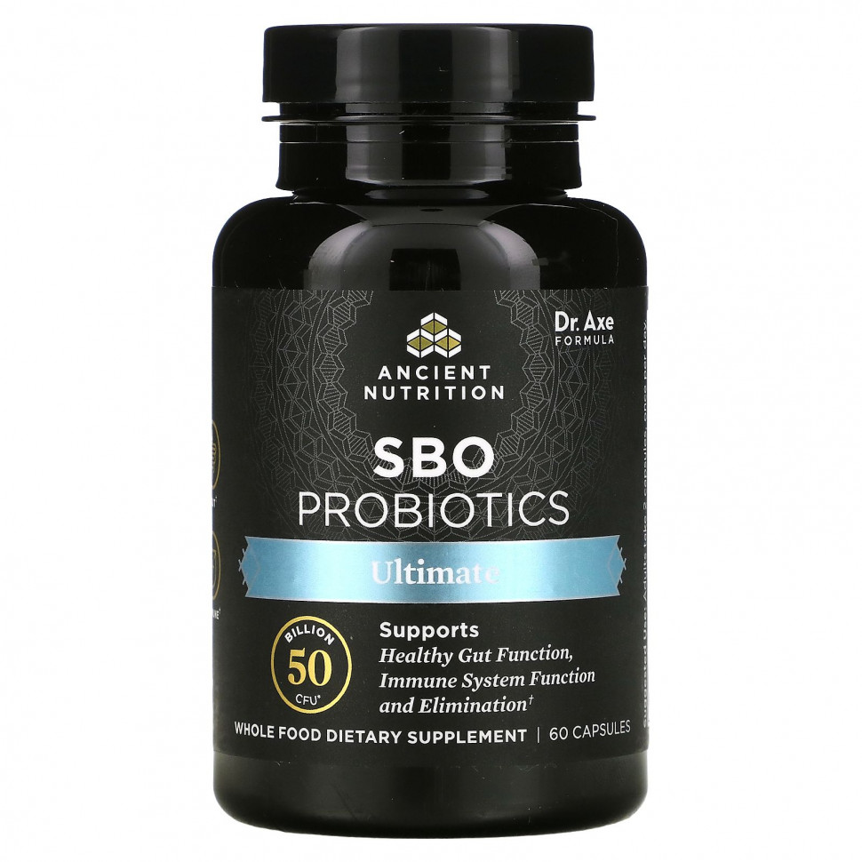   Dr. Axe / Ancient Nutrition, SBO Probiotics, Ultimate, 50  , 60     -     -,    