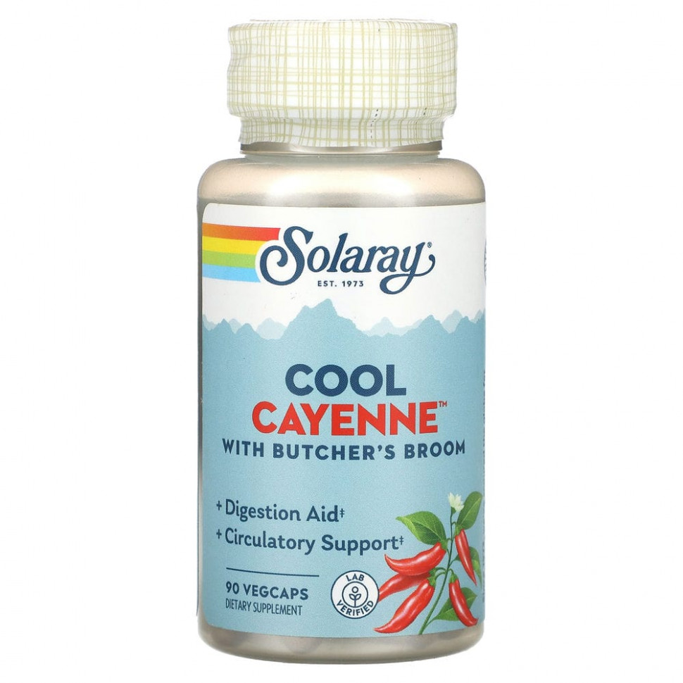   Solaray, Cool Cayenne With Butcher's Broom, 90      -     -,    