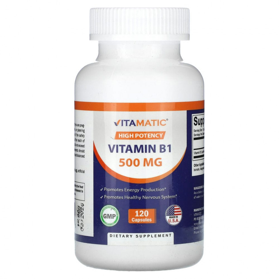   Vitamatic, High Potency,  B1, 500 , 120     -     -,    