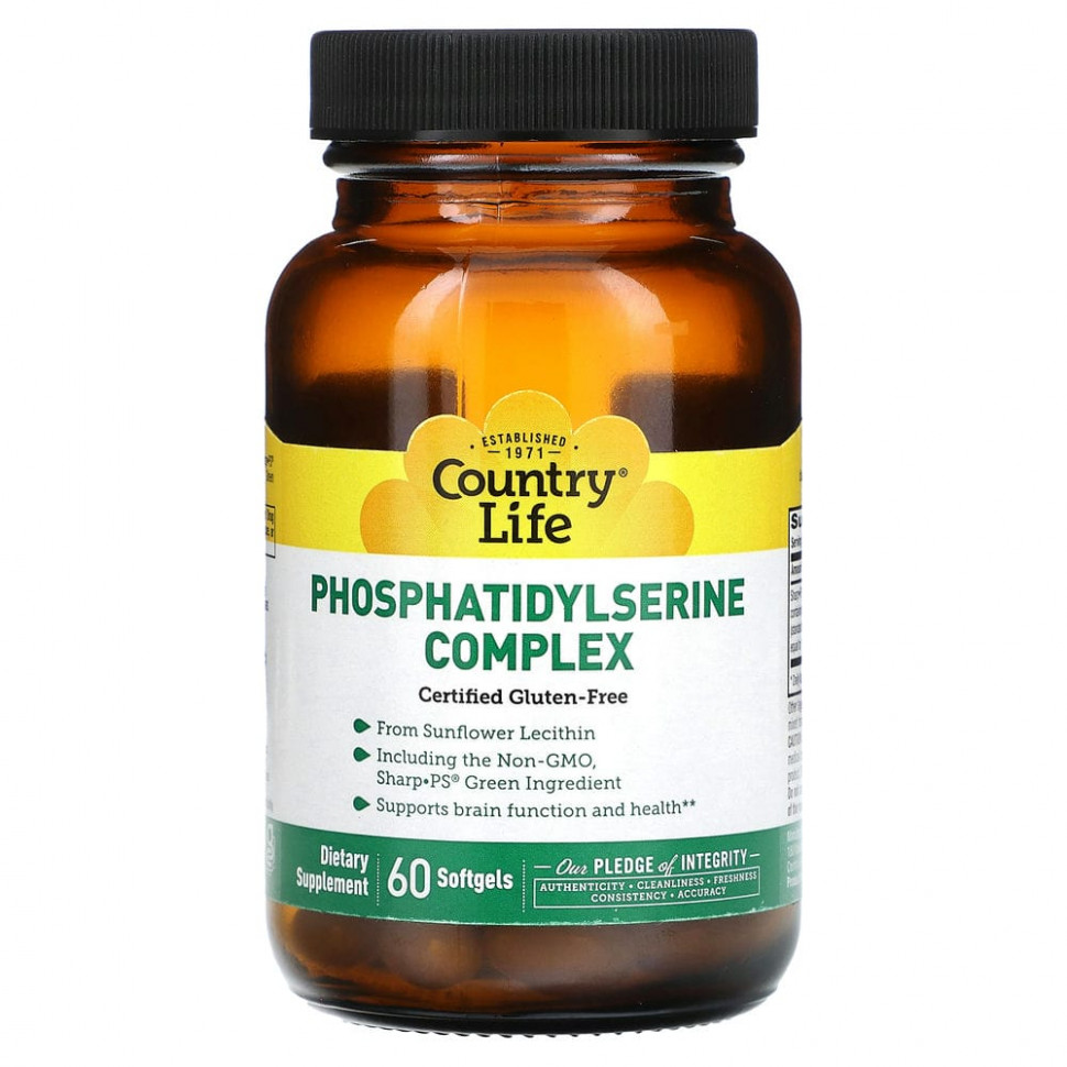   Country Life, Phosphatidylserine Complex, 60      -     -,    