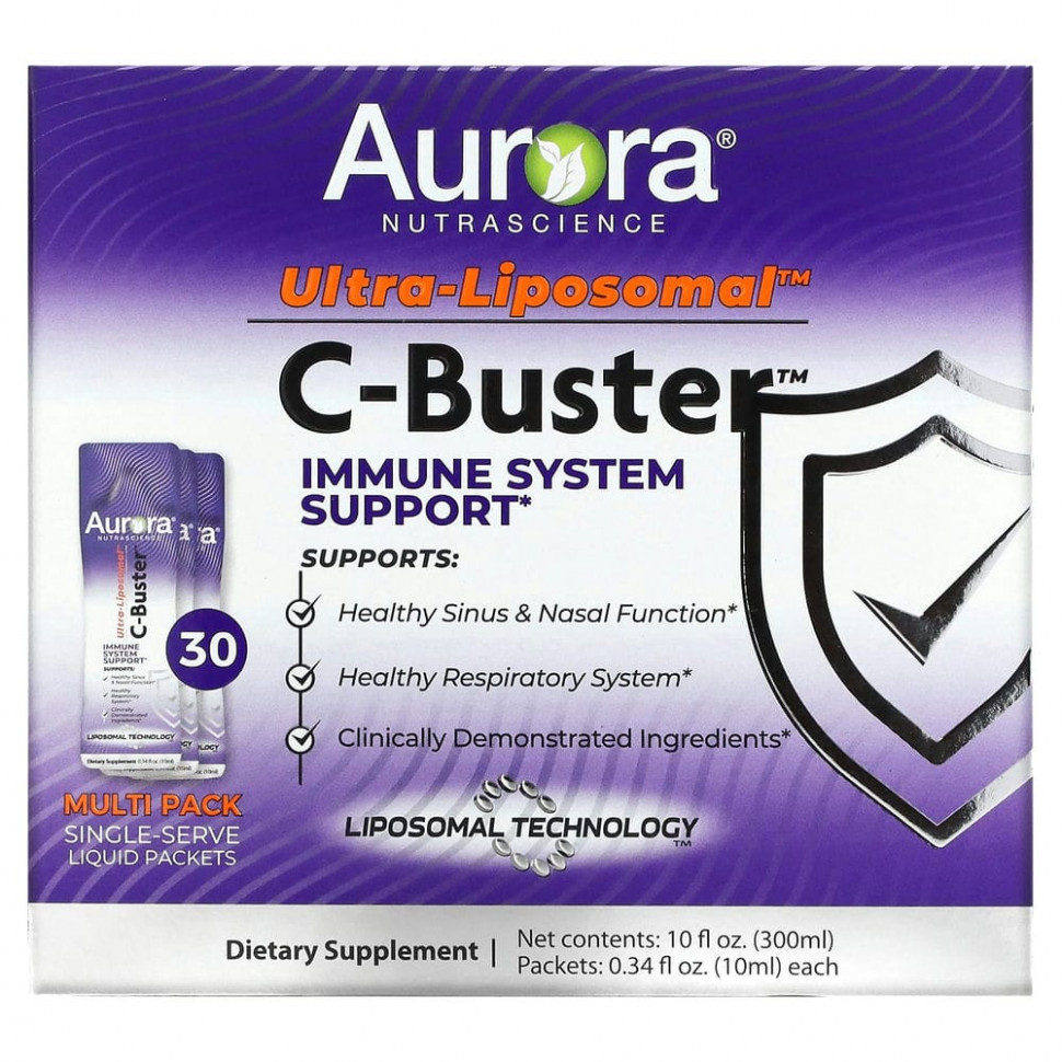   Aurora Nutrascience, Ultra-Liposomal, C-Buster, 30 Packets, 0.34 fl oz (10 ml) Each    -     -,    