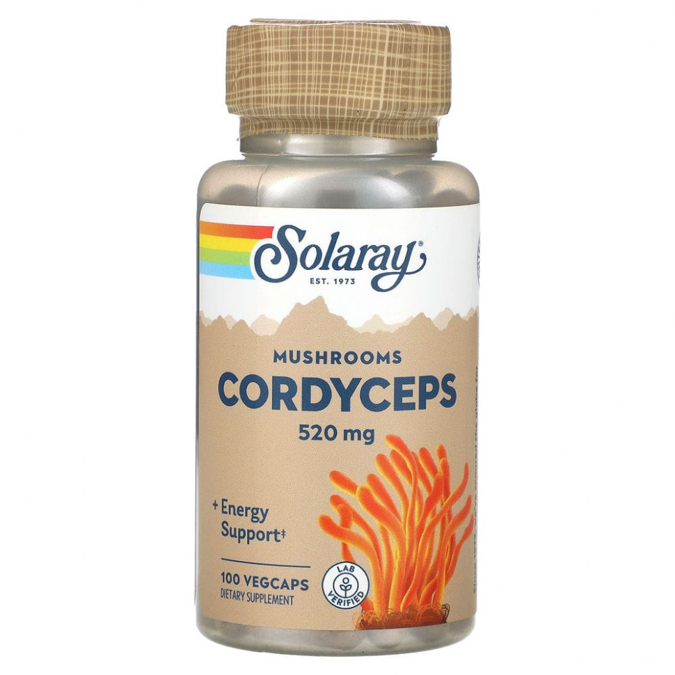   Solaray, Cordyceps Mushrooms, 520 mg, 100 VegCaps    -     -,    