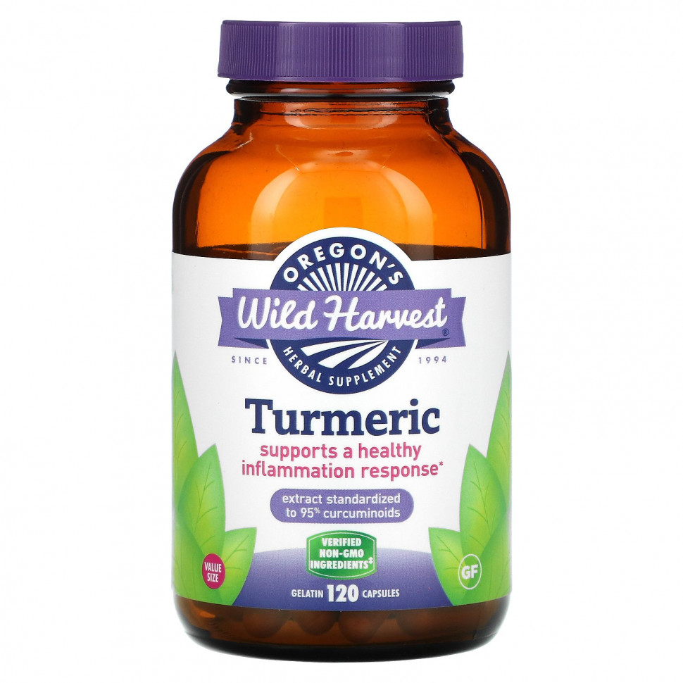   Oregon's Wild Harvest, Turmeric, 120 Vegetarian Capsules    -     -,    