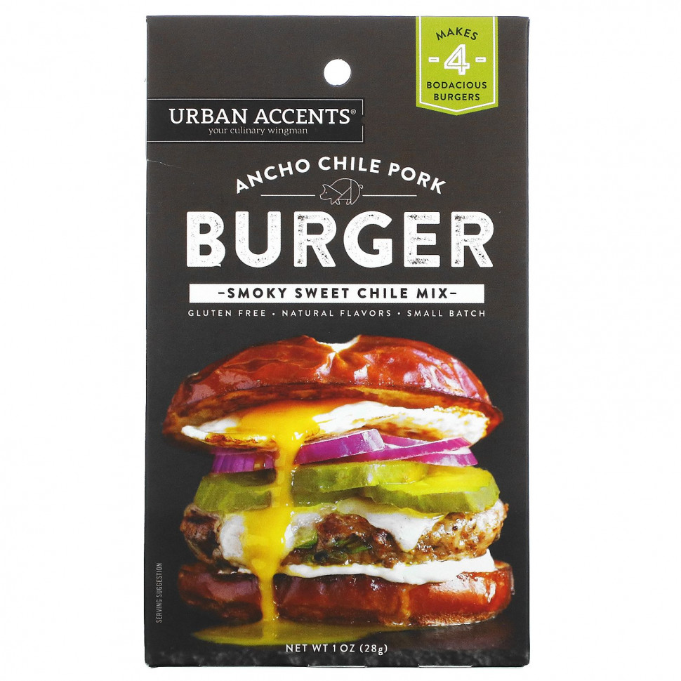   Urban Accents, Ancho Chile Pork Burger,  Smoky Sweet Chile, 28  (1 )    -     -,    