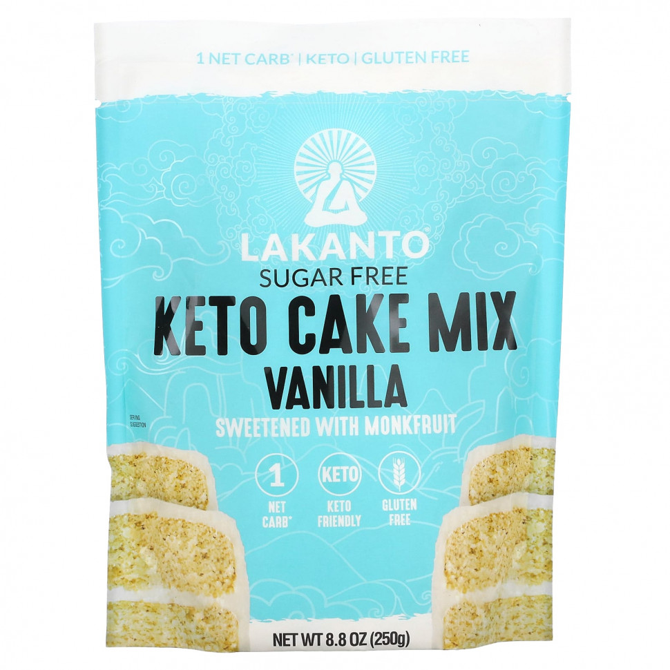   Lakanto, Keto Cake Mix, Vanilla, 8.8 oz (250 g)    -     -,    