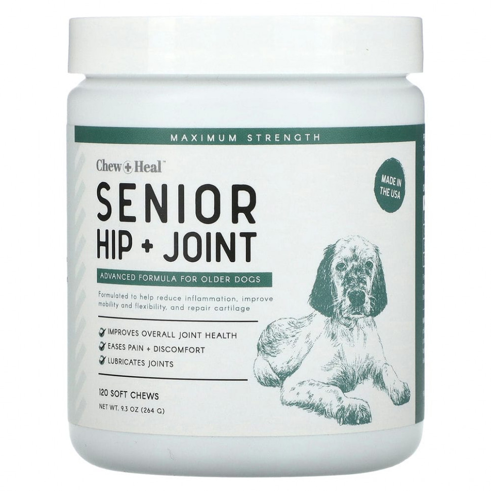   Chew + Heal, Senior Hip + Joint,      , 120  , 264  (9,3 )    -     -,    