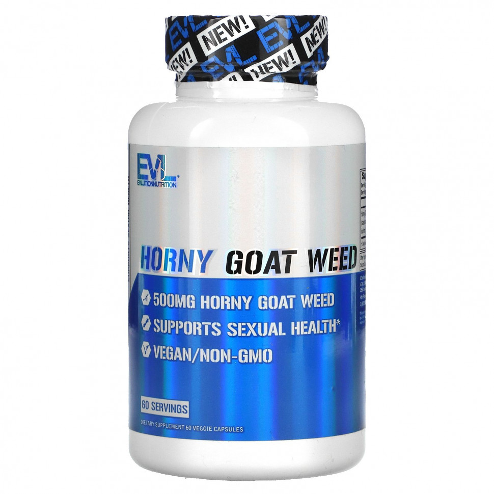   EVLution Nutrition, Horny Goat Weed, 500 mg , 60 Veggie Capsules    -     -,    