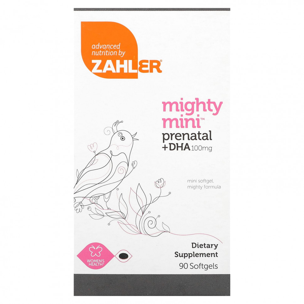   Zahler, Mighty Mini Prenatal + DHA, 100 , 90      -     -,    