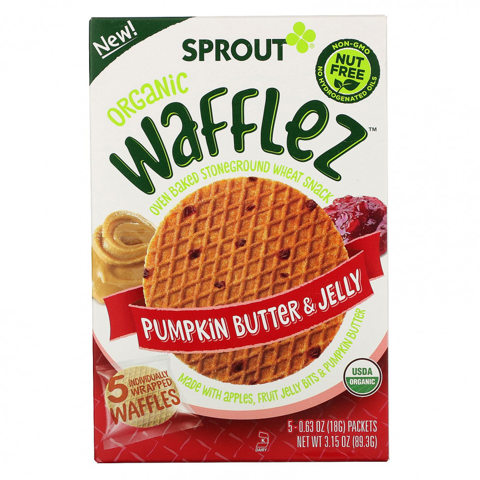   Sprout Organic, Wafflez,    , 5 , 18  (0,63 )    -     -,    