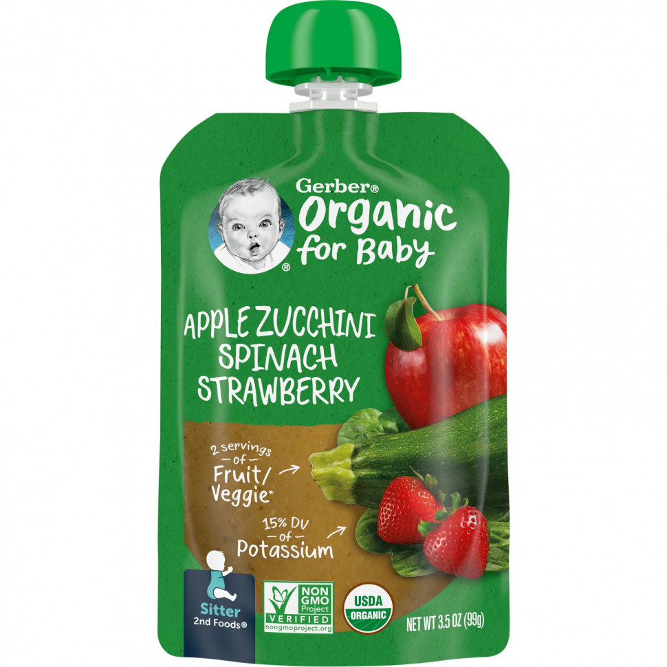   Gerber, Organic for Baby, 2nd Foods, , ,   , 99  (3,5 )    -     -,    