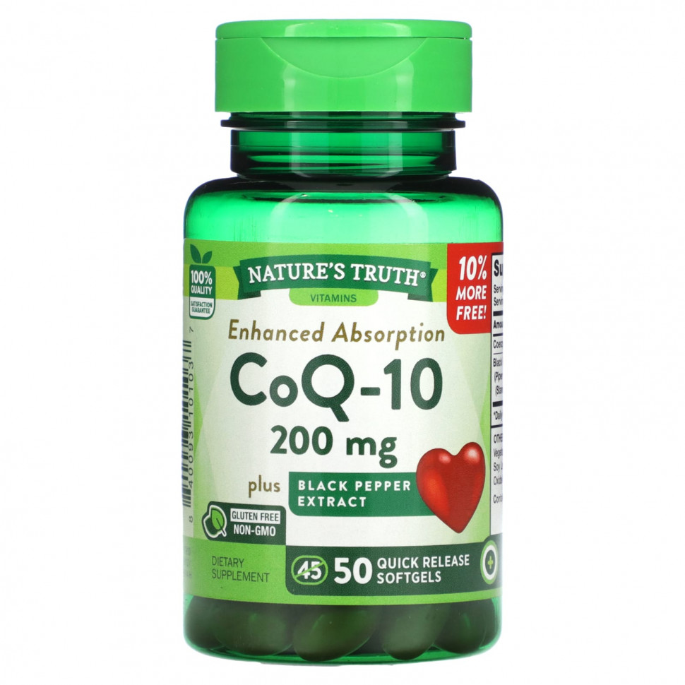   Nature's Truth, Enhanced Absorbs, CoQ-10, 200 , 50        -     -,    