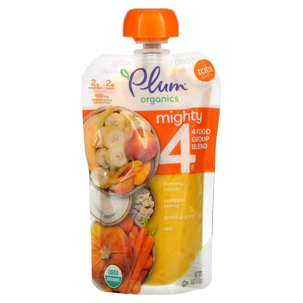   Plum Organics, Tots, Mighty 4,  4 Food Group, , , , ,  , , 113  (4 )    -     -,    