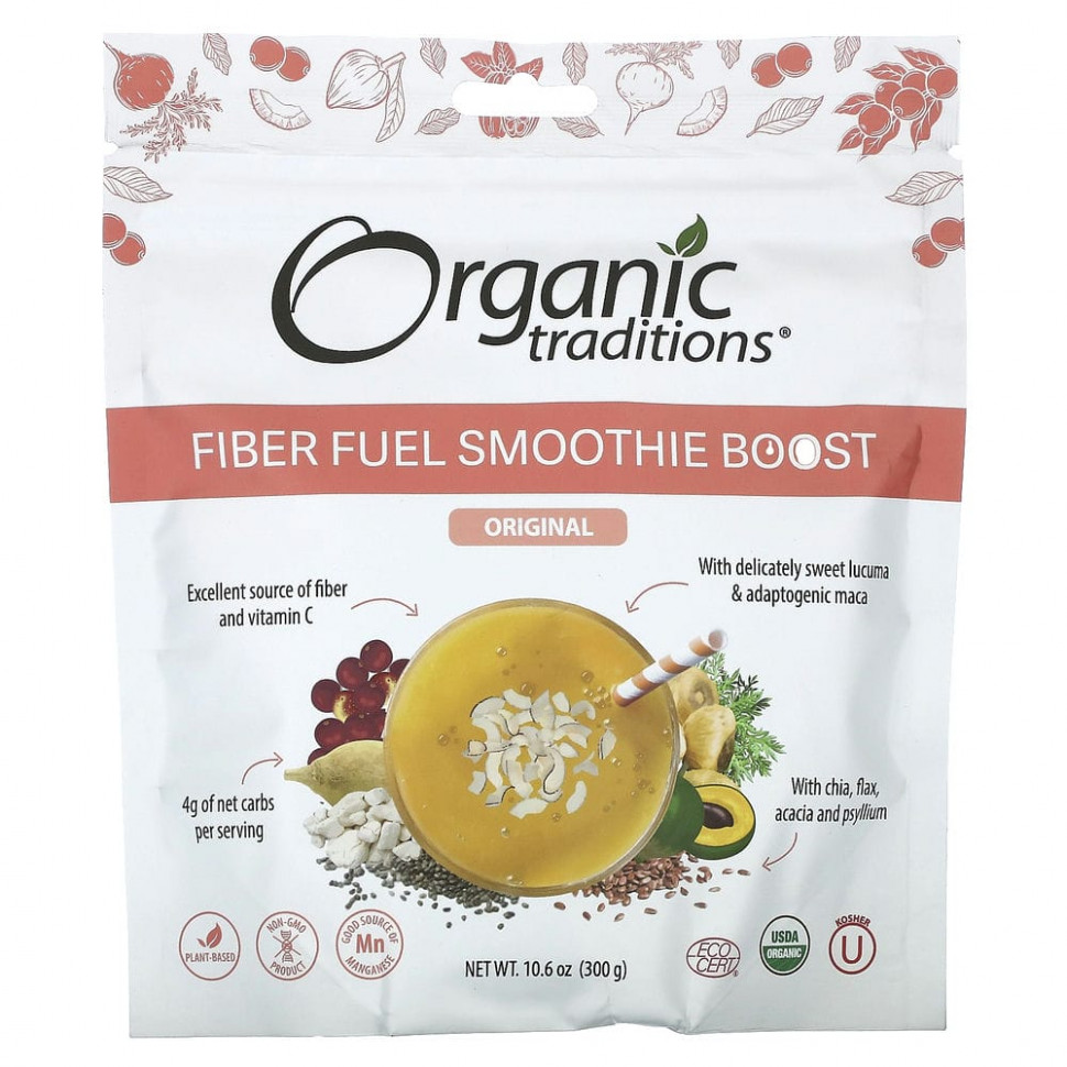   Organic Traditions, Fiber Fuel Smoothie Boost, , 300  (10,6 )    -     -,    