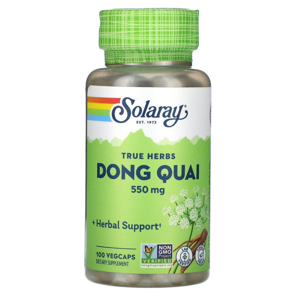   Solaray, True Herbs, Dong Quai, 550 , 100      -     -,    