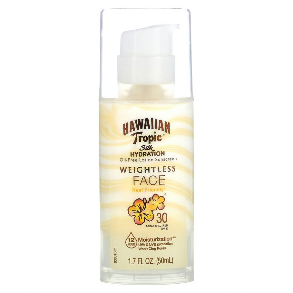   Hawaiian Tropic, Silk Hydration, Weightless Face,       , SPF 30, 50     -     -,    