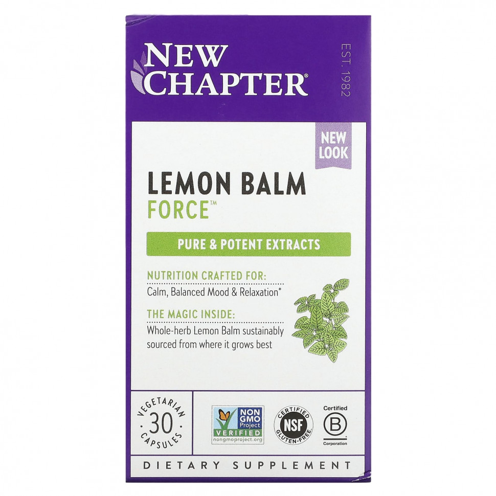   New Chapter, Lemon Balm Force, 30      -     -,    