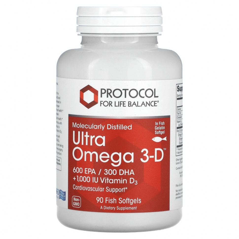   Protocol for Life Balance, Ultra Omega 3-D, 90      -     -,    