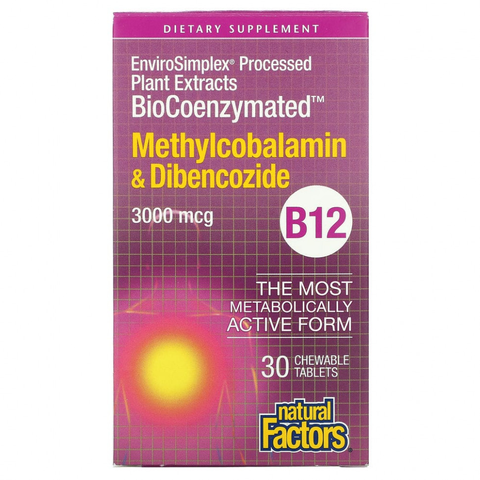   Natural Factors, BioCoenzymated, B12,   , 3000 , 30      -     -,    