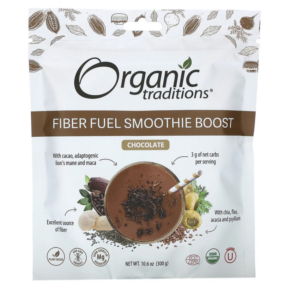   Organic Traditions, Fiber Fuel Smoothie Boost, , 300  (10,6 )    -     -,    