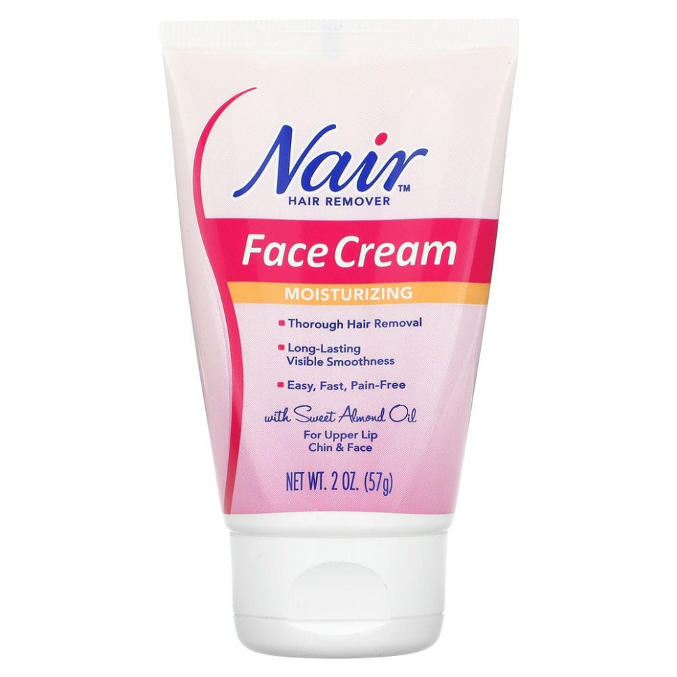   Nair, Hair Remover, Moisturizing Face Cream, 2 oz (57 g)    -     -,    