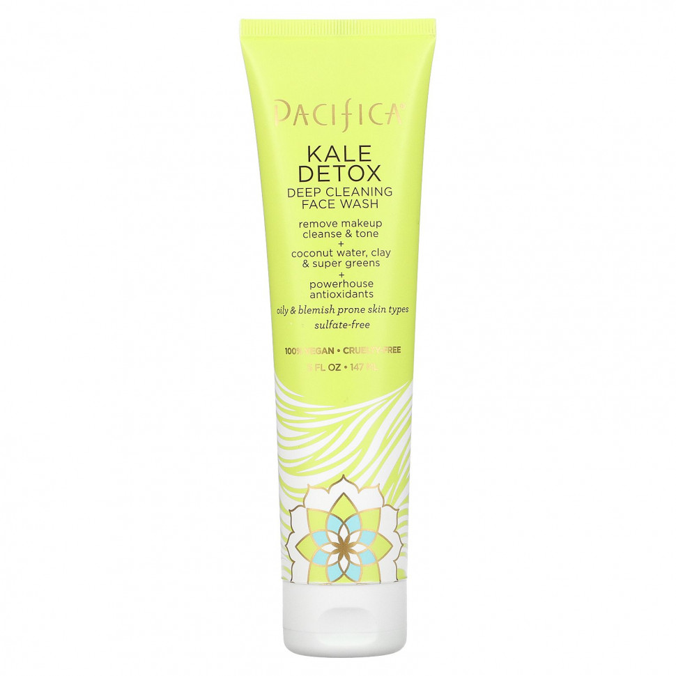   Pacifica, Kale Detox Deep Cleansing Face Wash, 5 fl oz (147 ml)    -     -,    