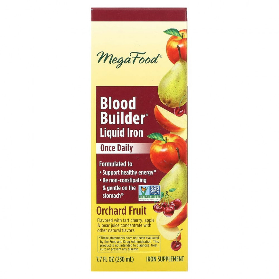   MegaFood, Blood Builder Liquid Iron, Once Daily, Orchard Fruit, 230  (7,7 . )    -     -,    