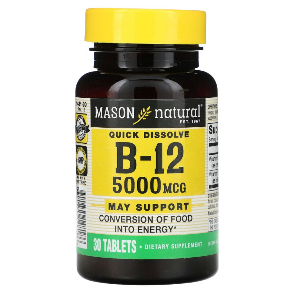   Mason Natural,  B-12,  , 5000 , 30      -     -,    