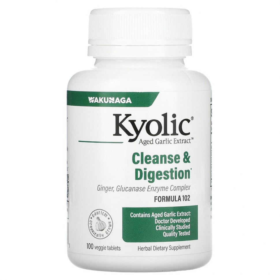   Kyolic, Kyolic Formula 102, Candida Cleanse & Digestion, 100 Vegetarian Tablets    -     -,    