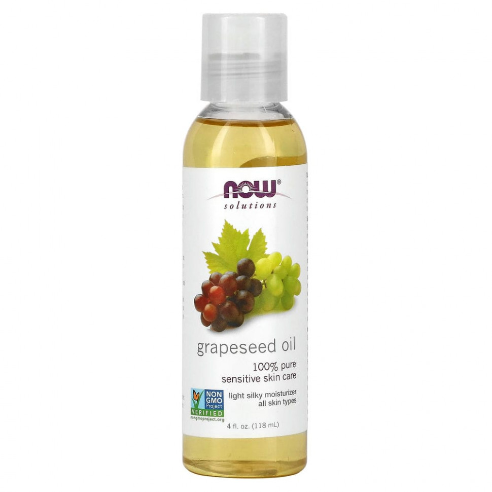   NOW Foods, Solutions, Grapeseed Oil, 4oz    -     -,    