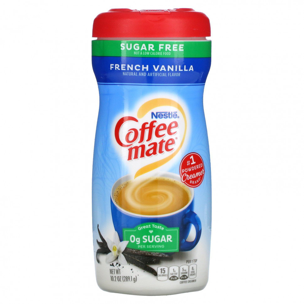   Coffee Mate, Sugar Free, Powder Coffee Creamer, French Vanilla, 10.2 oz (289.1 g)    -     -,    