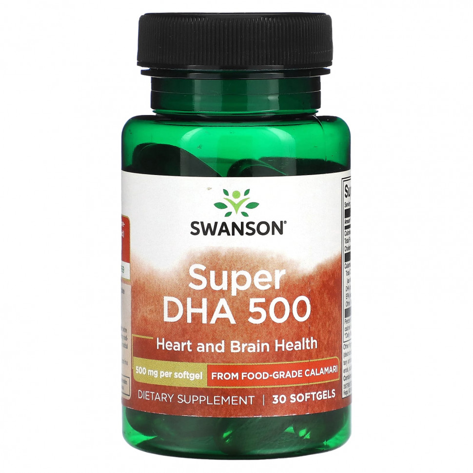   Swanson, Super DHA 500, 500 , 30      -     -,    