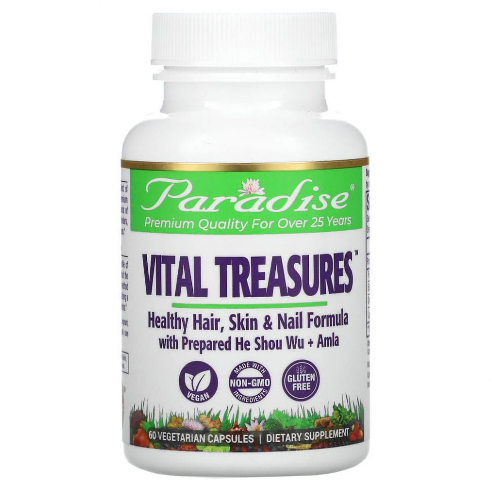   Paradise Herbs, Vital Treasures,  ,   , 60      -     -,    