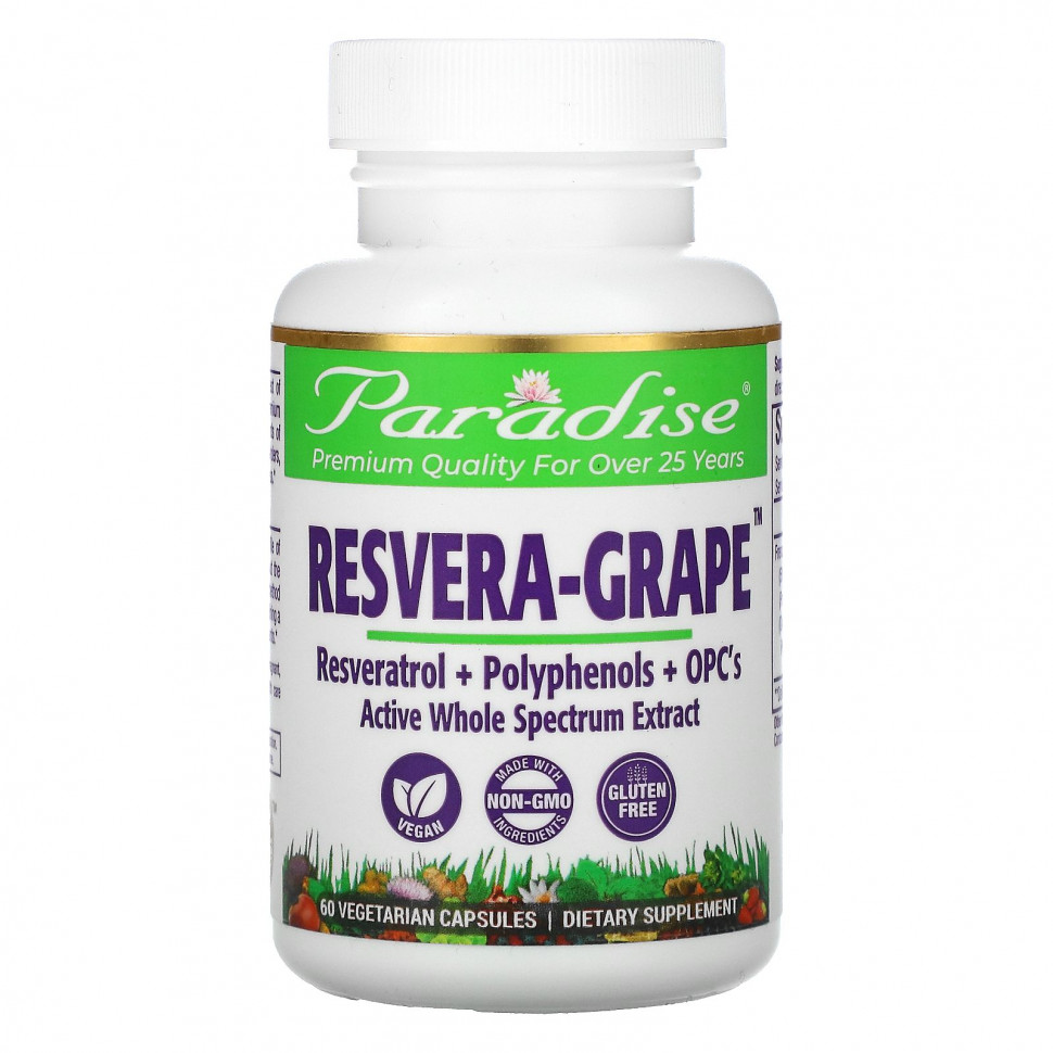   Paradise Herbs, MedVita, ResveraGrape, 60 Vegetarian Capsules    -     -,    