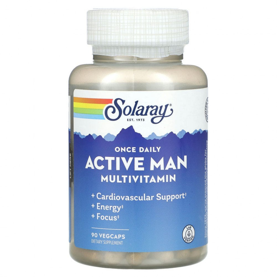   Solaray,    Once Daily Active, 90      -     -,    