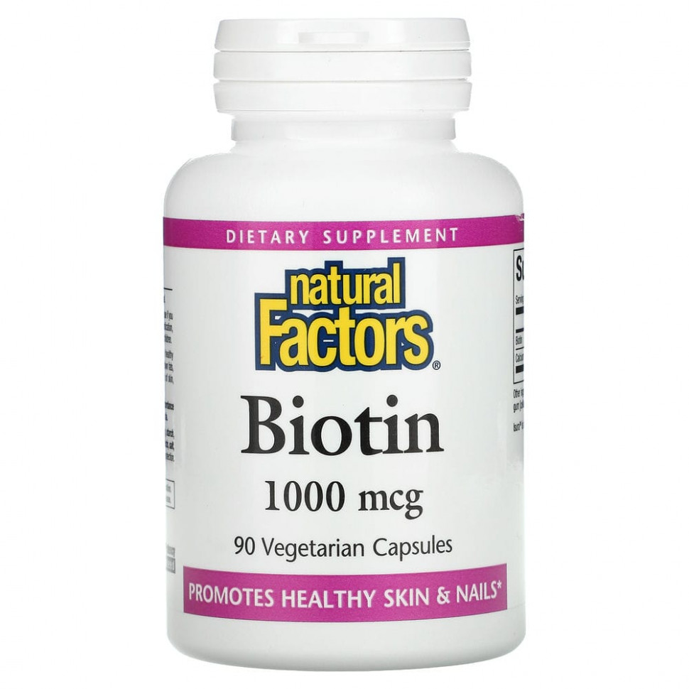   Natural Factors, Biotin, 1000 mcg, 90 Vegetarian Capsules    -     -,    