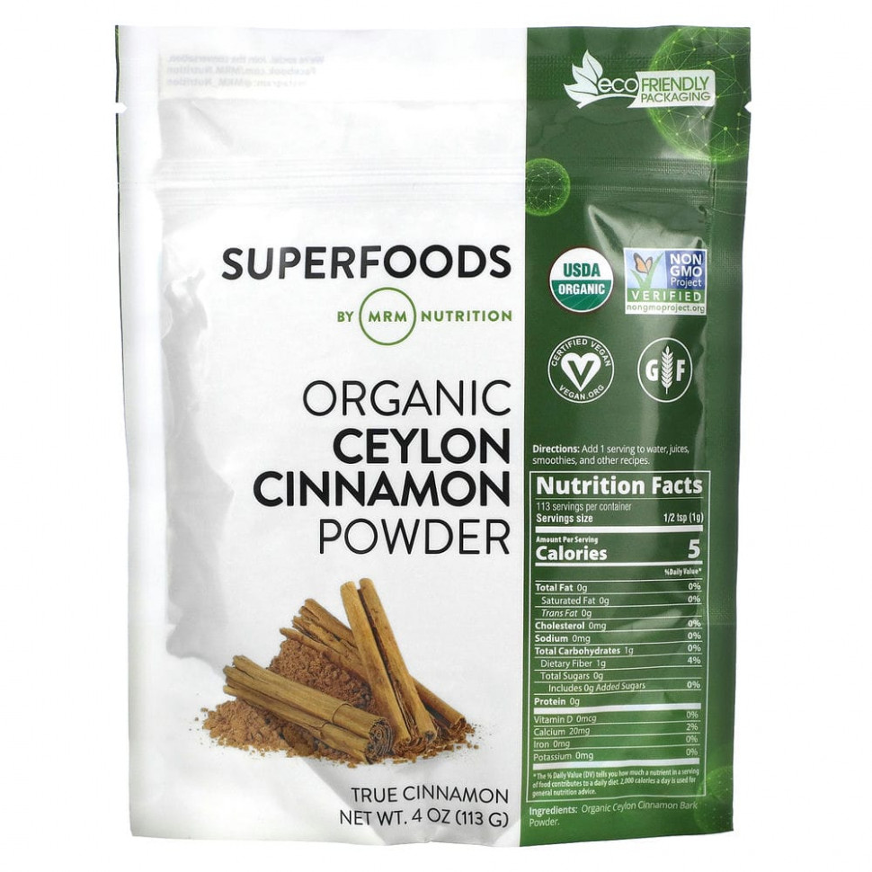   MRM Nutrition, Organic Ceylon Cinnamon Powder, 4 oz (113 g)    -     -,    