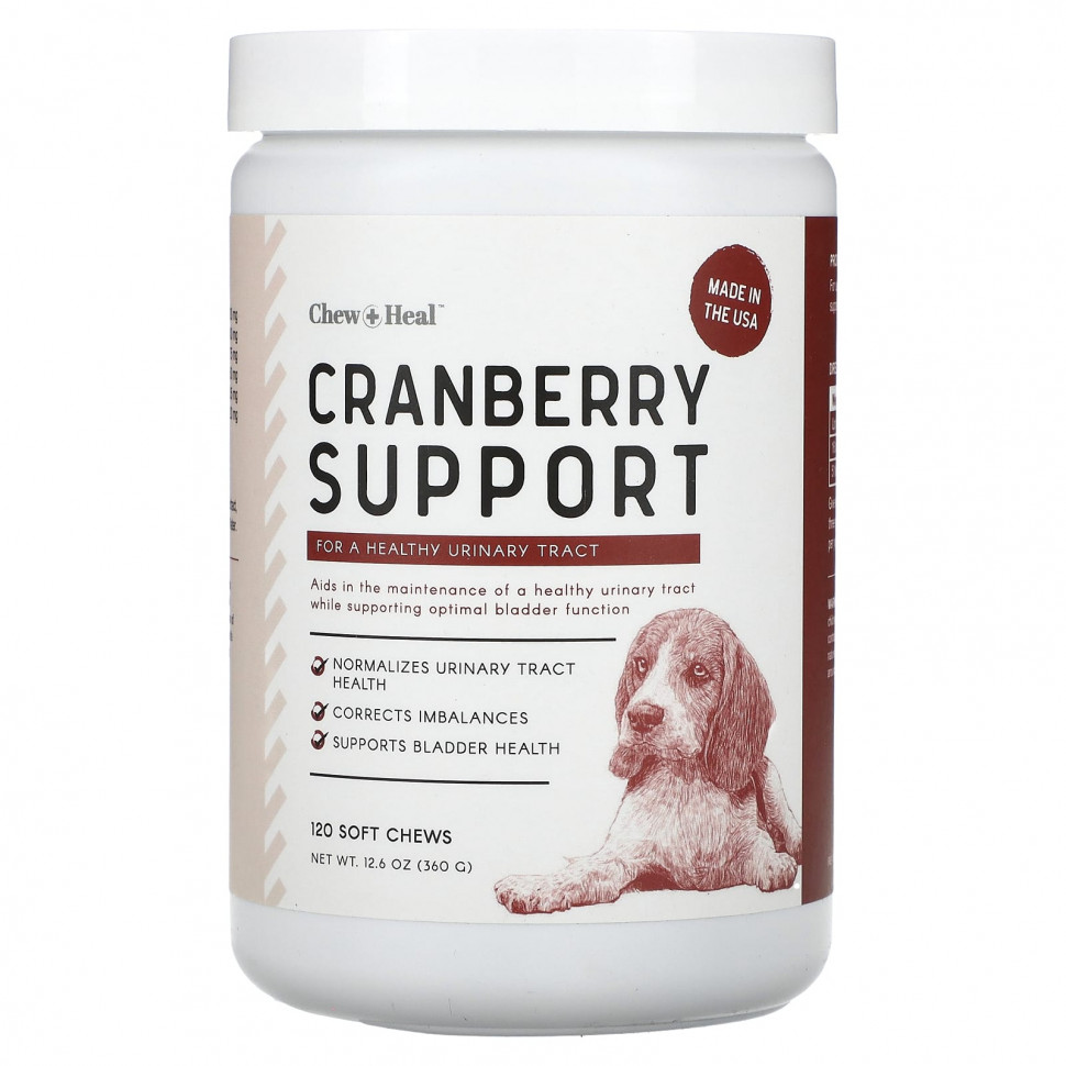   Chew + Heal, Cranberry Support,  , 120  , 360  (12,6 )    -     -,    