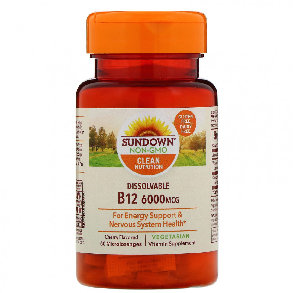   Sundown Naturals,  B12  ,  , 6000 , 60       -     -,    