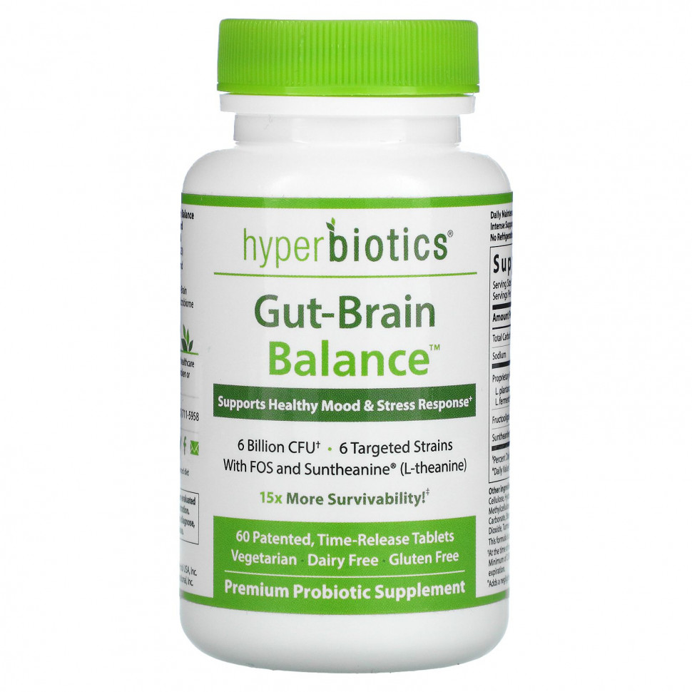   Hyperbiotics, GBX-Focus, Gut-Brain Connection, 6  , 60        -     -,    