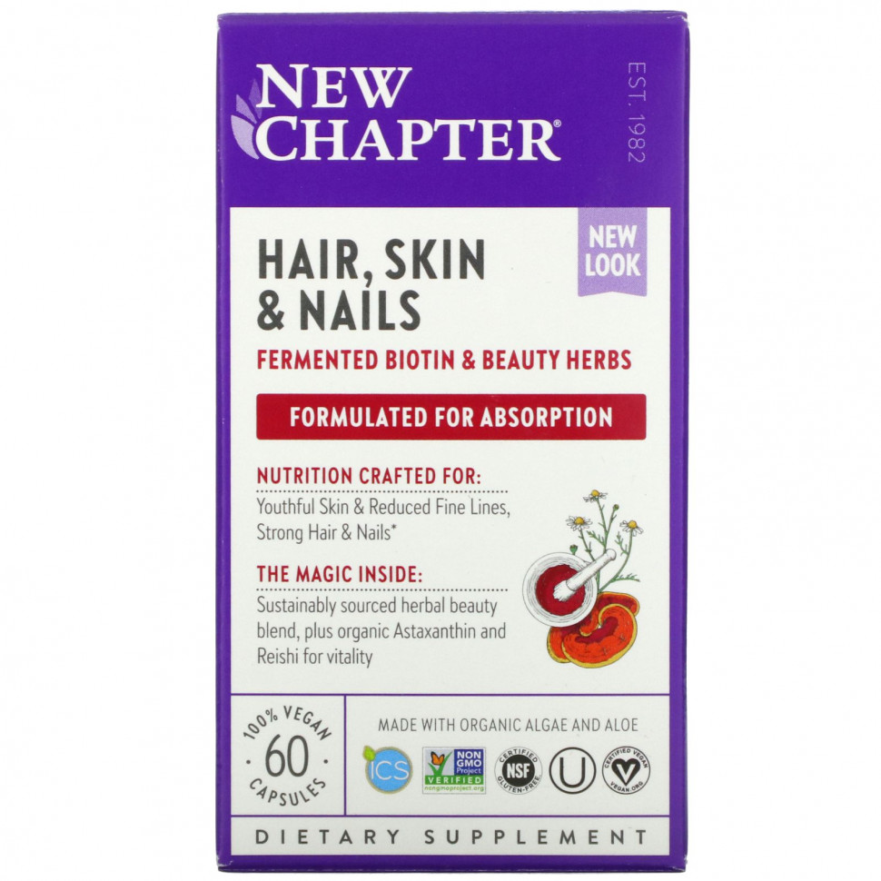   New Chapter, Perfect Hair, Skin & Nails, 60 Vegan Capsules    -     -,    