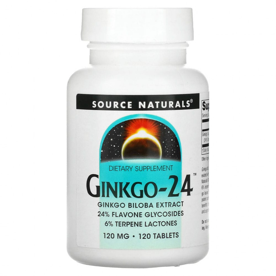   Source Naturals, Ginkgo-24,  ,120 , 120     -     -,    