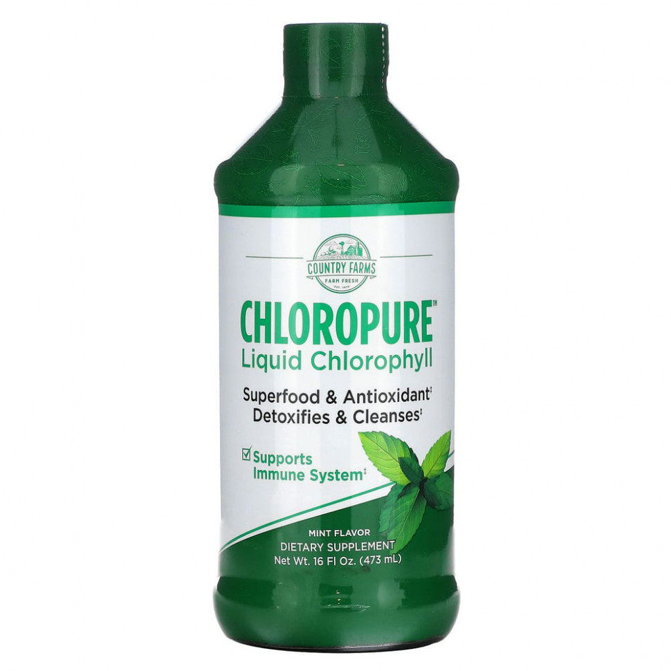   Country Farms, Chloropure Liquid Chlorophyll, Mint , 16 fl oz (473 ml)    -     -,    