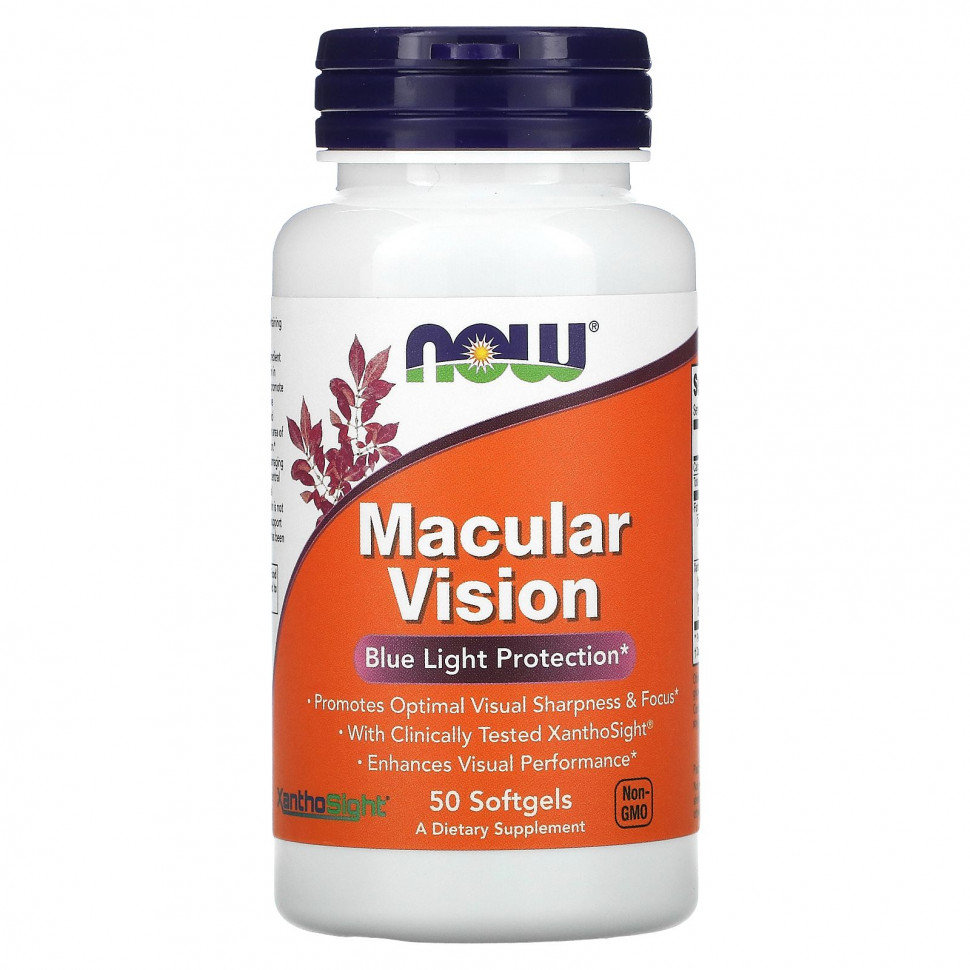   NOW Foods, Macular Vision, Blue Light Protection, 50 Softgels    -     -,    