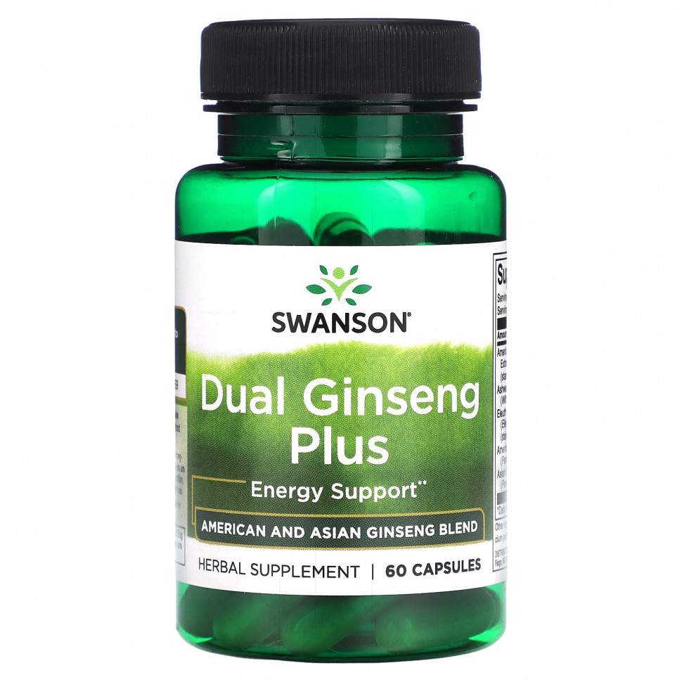   Swanson, Dual Ginseng Plus, 60     -     -,    