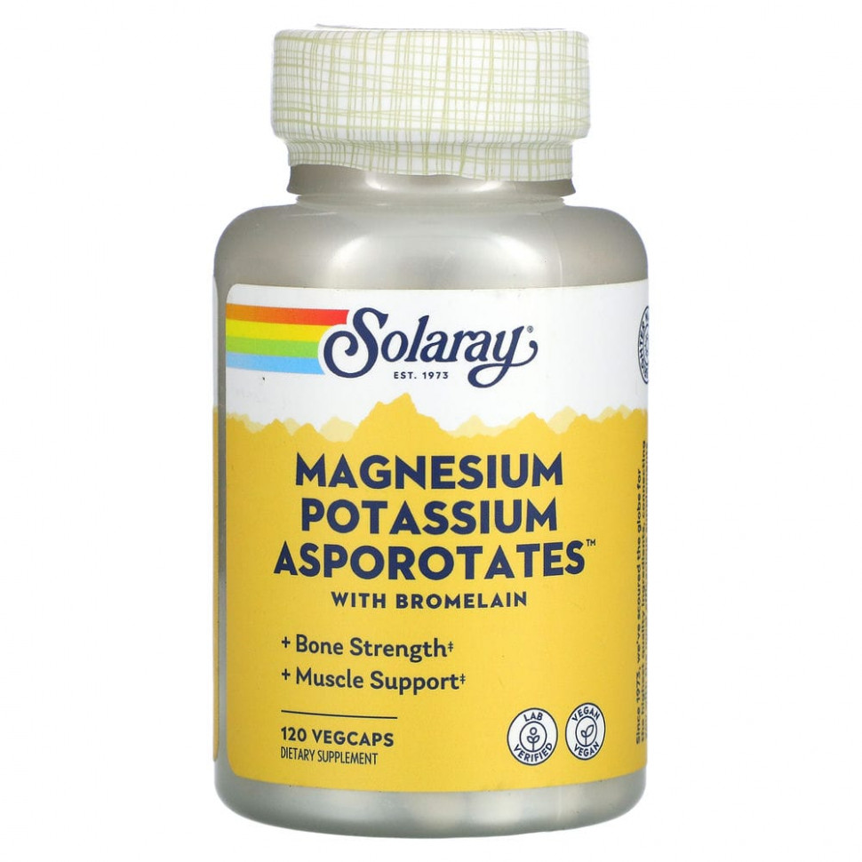   Solaray, Magnesium Potassium Asporotates,    , 120      -     -,    