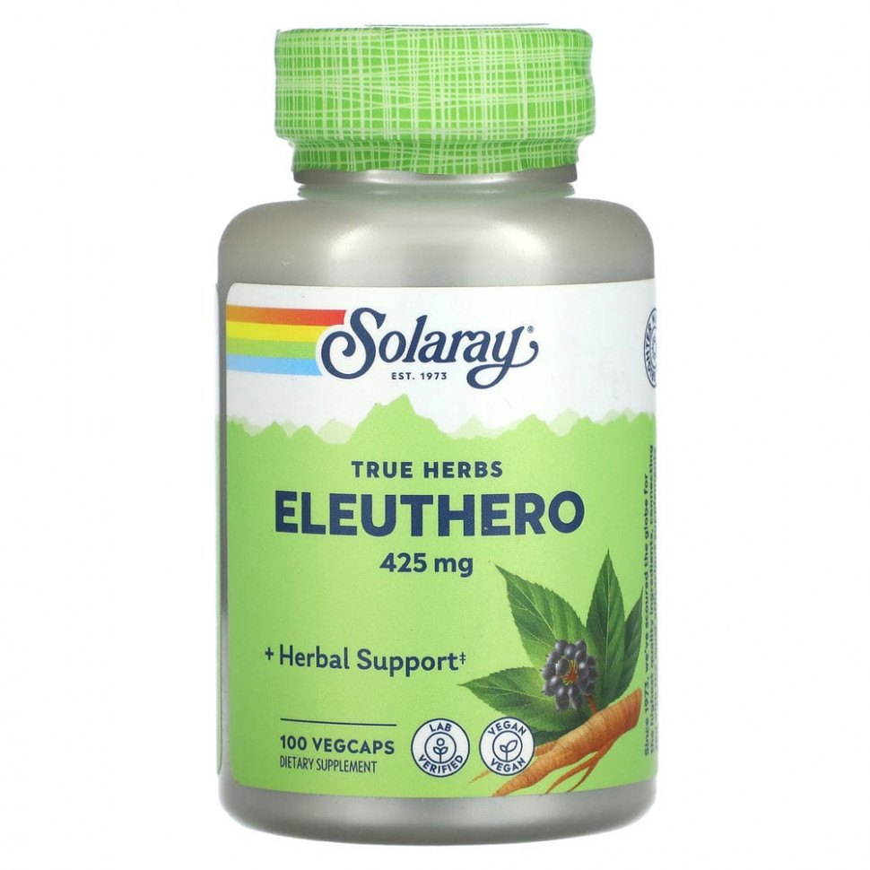   Solaray, True Herbs, Eleuthero, 425 , 100      -     -,    